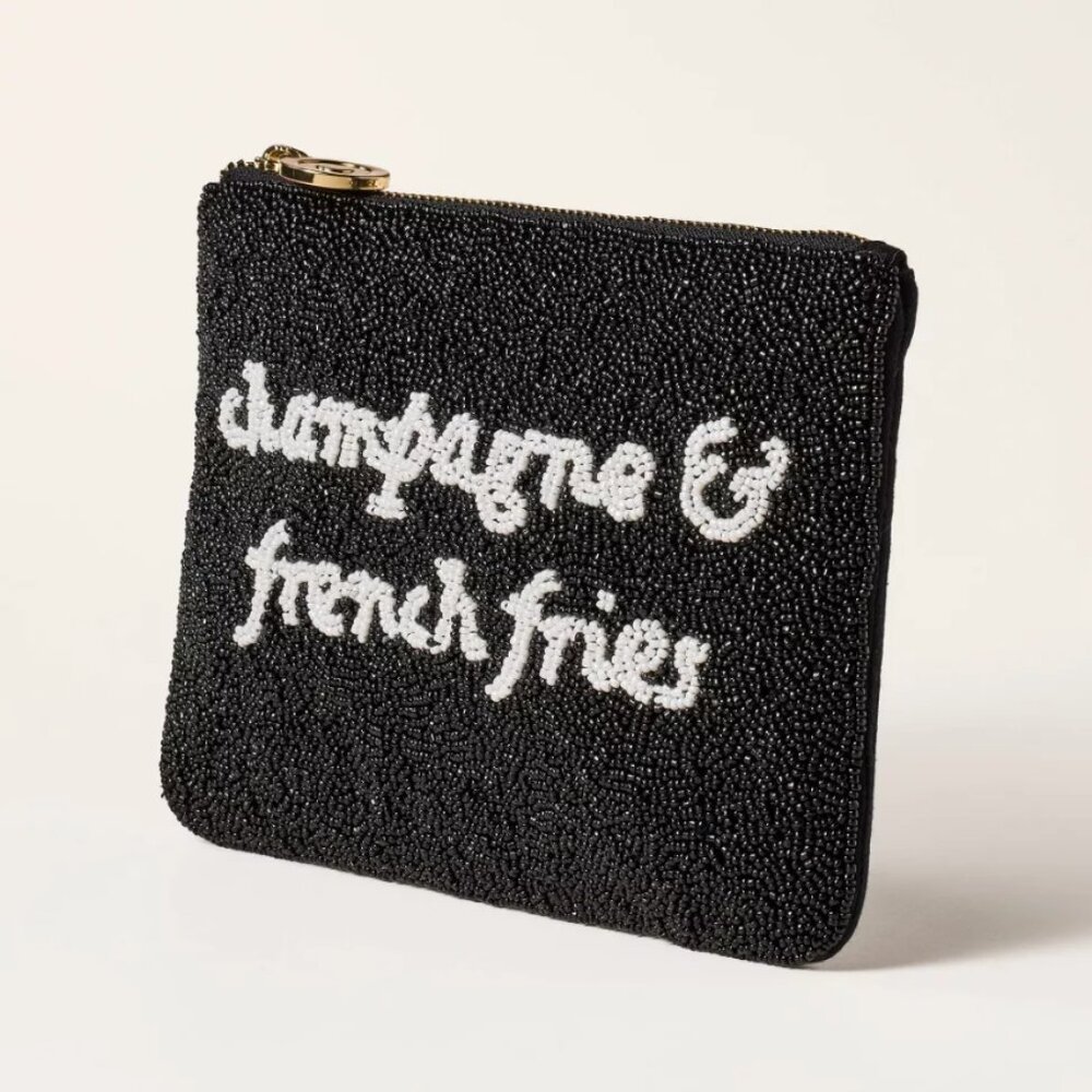 NWT RARE Champagne & French Fries Beaded Clutch Kate Spade New York x Target - Picture 2 of 4